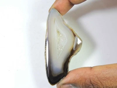 84Cts. Ágata druzy negra teñida elegante cabujón de cristal piedra preciosa suelta 32X63MM Foto 1 de 4