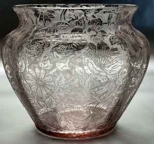 FOSTORIA * BROCADE * 4103 5 IN. VASE * ORCHID * PARADISE PATTERN * HTF! - Picture 1 of 9