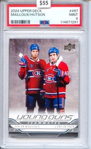 2024 UD Young Guns Mailloux/Hutson #497 PSA 9 Mint RC Habs - Picture 1 of 2