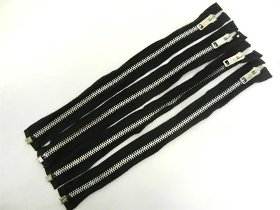 4 cremalleras metálicas de 16" de extremo abierto serval de colección #10 tracción rectangular de alta resistencia negras S03 Foto 1 de 4