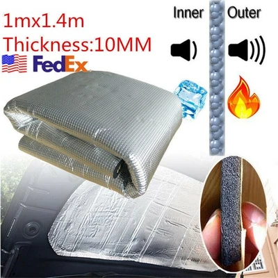 Car Roof Floor Hood Firewall Sound Deadener Road Noise Dampener 10mm 1*1.4m USA - Image 1 of 4