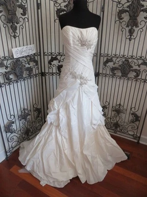 508W ALFRED ANGELO SAPPHIRE 852C SZ 12 DIA WHITE SIL  FORMAL WEDDING DRESS GOWN - Image 1 of 4