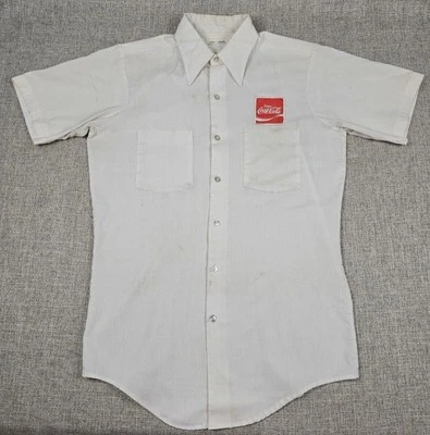 Vintage Coca-Cola Shirt Mens 15 Short Sleeve Uniform Riverside 70s 80s - Image 1 of 4