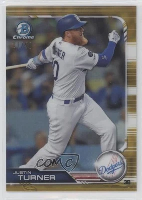 2019 Bowman Chrome Gold Refractor /50 Justin Turner #99 - Image 1 of 2