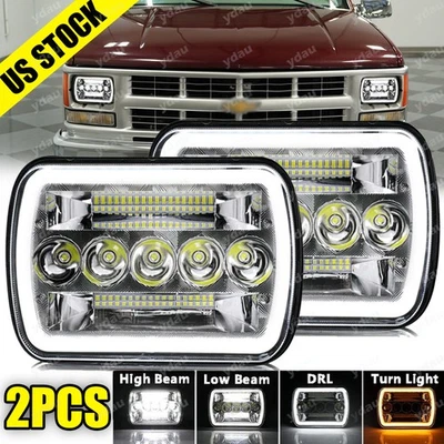 Подходит для пикапа Chevy S10 1982-1997 H6054 5x7 7x6 дюймов светодиодная фара дальний/ближний свет Halo - Изображение 1 из 4