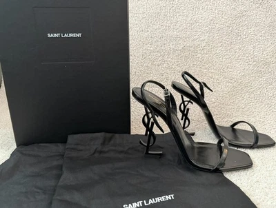 *BNIB* YSL Yves Saint Laurent Opyum Ankle Strap Black Leather Heels Sz 40/US 9.5 - Image 1 of 4