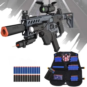 Toy Gun Automatic Sniper Rifle with Tactical Vest Kit, Scope. Toy Foam Blaste... - Picture 1 of 7