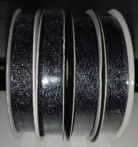 Dark Grey Sparkly Ribbon 3/8" x 9' - Lot of 4 spools - 36' total length NEW! - Picture 1 of 2
