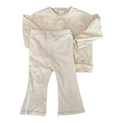 PROMO! Mayoral - completo/set bianco panna maglietta pantalone 12 mesi/80 cm - Immagine 1 di 4