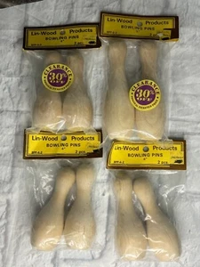 Vintage Lin-Wood Products Wooden Miniature Bowling Pins Blanks Bundle Of 4 Packs - Picture 1 of 6