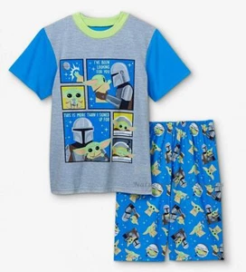 Baby Yoda Boys Pajamas Star Wars The Mandalorian Shirt Shorts Set Size M (B67) - Picture 1 of 10