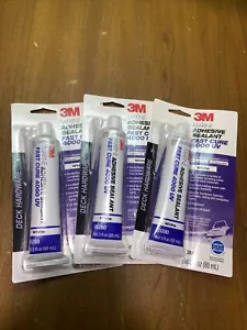 3M 05280 Marine 4000 UV Adhesive/Sealant Fast Cure White 3oz LOT OF 3 - Picture 1 of 3