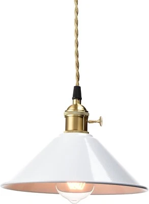 Mini Lámpara Colgante Industrial Moderna Metal Blanco Paraguas Sombra Colgante Techo Foto 1 de 4