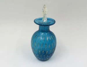 GORGEOUS VINTAGE ITALIAN VENETIAN MURANO BLOWN GLASS W/GOLD FLECKS & STOPPER - Picture 1 of 6