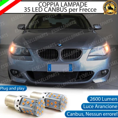 COPPIA LAMPADE PY21W BAU15S CANBUS 35 LED BMW SERIE 5 E60 E61 FRECCE ANTERIORI - Immagine 1 di 4
