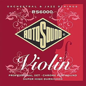 ROTOSOUND RS6000 PROFESSIONAL CHROME FLATWOUND VIOLIN STRINGS SET All 4 Strings - Picture 1 of 1