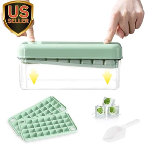 Ice Cube Tray with Lid and Bin, 60 Mini Ice Cubes for Freezer, 2 Trays for Chill - Picture 1 of 6