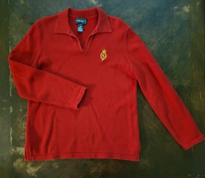 Ralph Lauren Pullover Herren Large Rot Kragen Lauren Jeans Pulli Bestickt - Bild 1 von 10