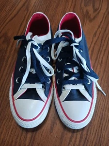 Converse All Star Double Upper Casual Shoes Womens Size 5 Navy White Red - Imagen 1 de 9