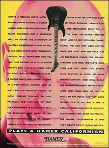 Accept Wolf Hoffmann 1995 Hamer guitarra californiana anuncio 8 x 11 impresión de anuncio - Imagen 1 de 3