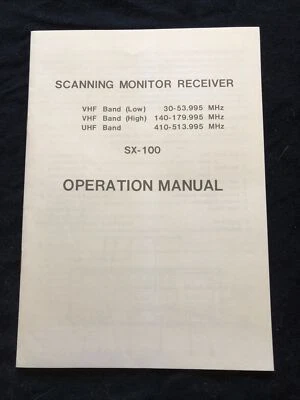 Scanning Monitor Receiver SX-100 Operation Manual - Image 1 of 4