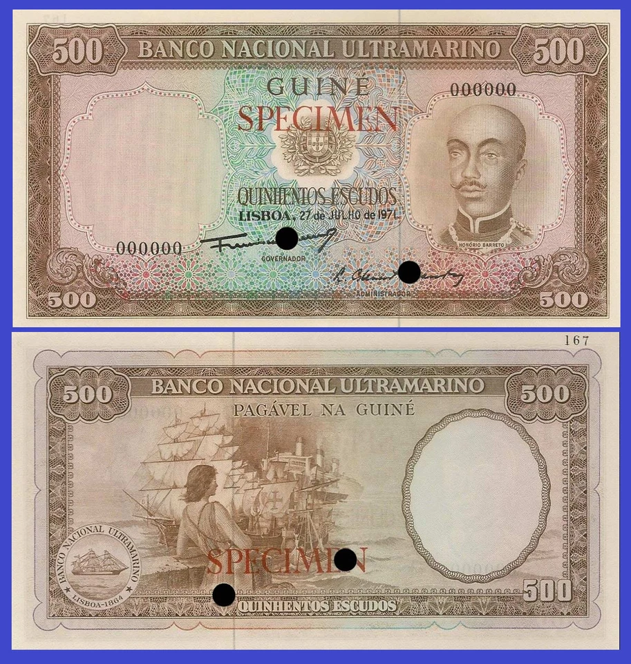Guinea Portuguesa 500 escudo 1971 espécimen - Copia Foto 1 de 1