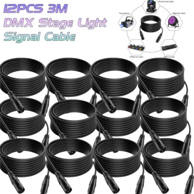 1-10PC 10ft/3m Stage Par Can Light Cable XLR 3 Pin DMX512 Signal Wire Connection - Image 1 of 4