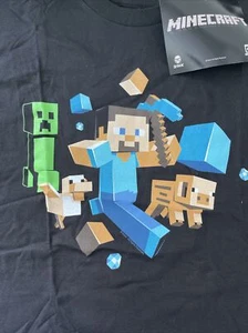 Licensed Minecraft STEVE Creeper DUCK Pig Shirt Adult Unisex XL Black - Picture 1 of 3
