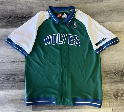Vintage Minnesota Timberwolves Warm Up Shirt XL Top Jersey Jacket wolves Nike Cover