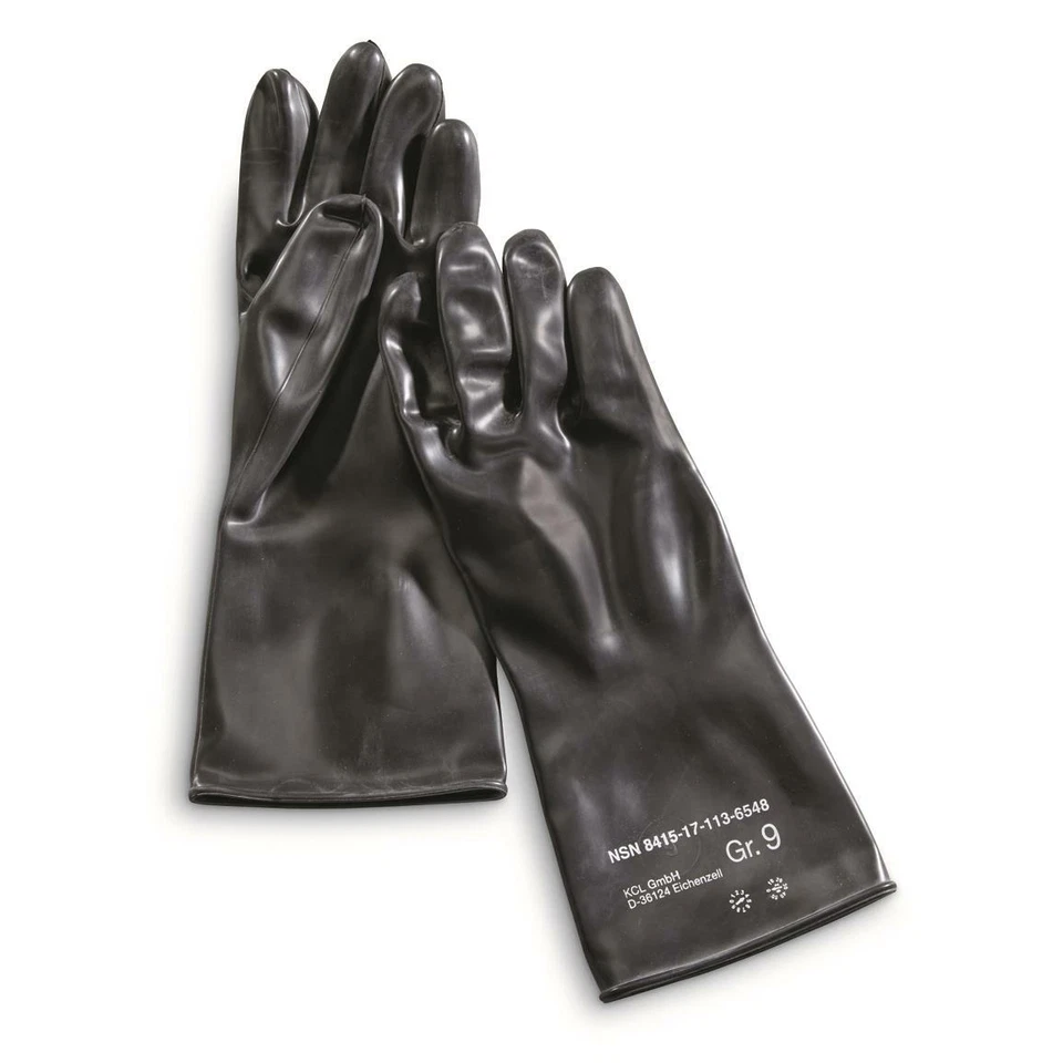 NUEVO Guantes de Combate Militar Holandés NBC Químicos Grandes/X-Grandes Seyntex Negro Ejército Foto 1 de 1