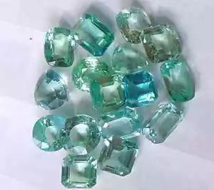 Zertifiziert 120 kt natürlicher 12-13 Stck. Mixschliff Montana grüner Saphir Edelstein Posten - Bild 1 von 10