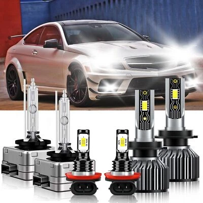 For Mercedes-Benz C63 AMG 2009 HID LED Headlight Bulb High Low+Fog Light Kit 6x - Image 1 of 4