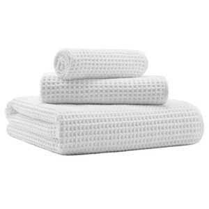 New Microfiber Waffle Bath Towels 3 Pieces Oversized Soft Absorbent Fast Dryi... - Picture 1 of 6