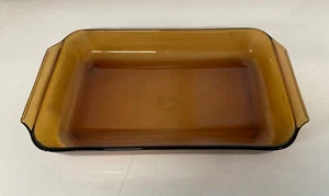Anchor Hocking Amber Casserole Dish Amber Brown Made In USA Ovenproof Fire King - Picture 1 of 7