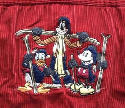 Винтажная красная вельветовая футболка Disney размер S мужская женская глупая с вышивкой - Изображение 1 из 4