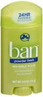Poudre déodorant solide antisudorifique Ban Invisible fraîche 2,6 oz