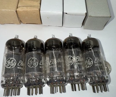 5- Vintage 12BH7A GE radio audio amplifier vintage vacuum tubes  Heathkit TESTED - Image 1 of 4