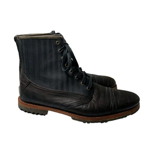 Timberland Boot Company Bardstown Cap Toe Boot Mens 8 Black Stripe Leather Lace - Picture 1 of 9