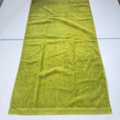 vintage cannon bath towel Chartreuse Green solid color cotton mcm retro 70s - Image 1 of 4