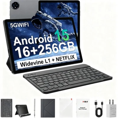 2025 Newest Android 15 Tablet 256GB ROM (1TB TF) 11inch WiFi 8000mah Dual Camera - Image 1 of 4