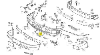 Mercedes-Benz Front Bumper LH Cover Flap - 202-880-01-05 - For C230 & C220 94-98 - Image 1 of 4