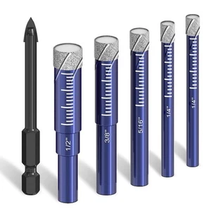 6 PCs Diamond Drill Bits Set for Porcelain, Ceramic, Glass & More - Versatile... - Picture 1 of 8
