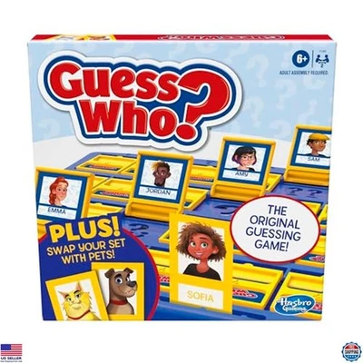 ¿Adivina quién? Juego de Mesa - Original Juego de Adivinanzas con Tarjetas de Personas y Mascotas, Edades 6+ Foto 1 de 4