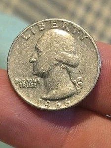 1966 Liberty Quarter – Vintage U.S. Coin – No Mint Mark – Collectible Condition - Picture 1 of 2