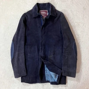 Beauty:Beast Japan 1990s Archive Blue Suede Leather Coat Size S/M Made In Japan - Picture 1 of 7