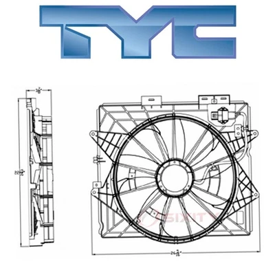 Ventilador condensador y radiador doble para Cadillac CTS 2009-2015 TYC 622930 Foto 1 de 4