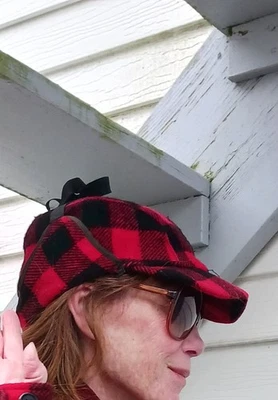 Vintage 1950's L.L. Bean Red Plaid Wool Ear Flap Tie Top Hunting Game Quilt... - Image 1 of 3