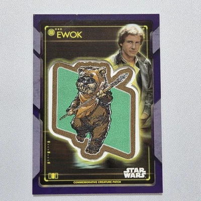 Ewok + Han Solo 2020 Topps Star Wars Holocron Creature Patch PURPLE #P-HE SP /10 - Image 1 of 2