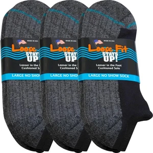 Chaussettes rembourrées no show (lot de 3) grandes noires - Photo 1/4