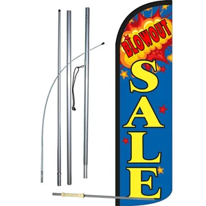 Blowout Sale Flag with Flag Pole and Spike - Picture 1 of 1